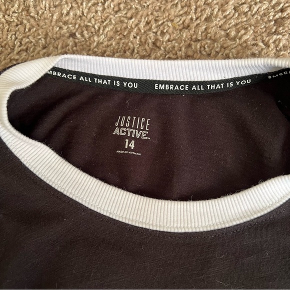 Women’s Justice Active Cropped T-SHIRT Black - Picture 5 of 5